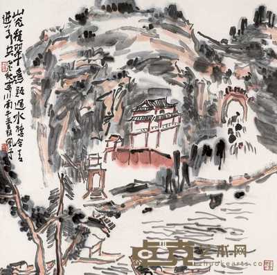 程风子 山水 镜心 80×80cm